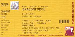 Dragonforce ticket