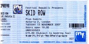 Skid Row ticket