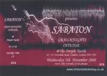 Sabaton ticket