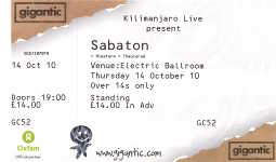 Sabaton ticket