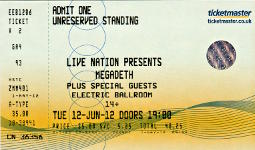 Megadeth ticket