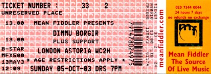 Dimmu Borgir ticket