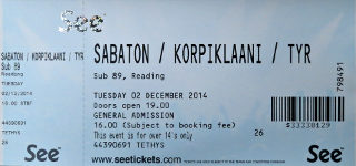 Sabaton ticket