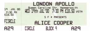 Alice Cooper ticket