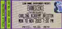 Evanescence ticket