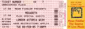 Megadeth ticket