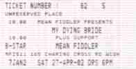 My Dying Bride ticket